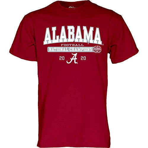 NCAA Alabama Crimson Tide Mens Alabama Crimson Tide National Champs T Shirt 2020-2021 Bold  Alabama Crimson Tide Cardinal  Large