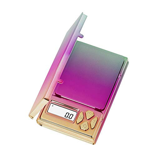 Truweigh Shine Digital Mini Scale - 100g x 0.01g Chrome Rainbow Scale - Iridescent Digital Food Scale - Digital Kitchen Scale - Pocket Scale - Jewelry Scale - Digital Gram Scale - Travel Digital Scale