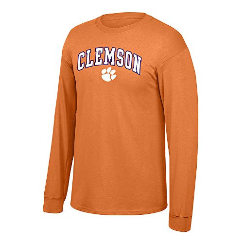 Elite Fan Shop Clemson Tigers Long Sleeve Tshirt Arch Over Plus Size 2X 3X 4X 5X Orange - 2XL