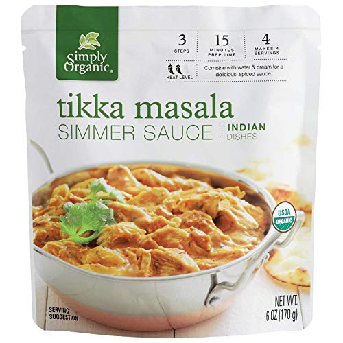 Simply Organic Tikka Masala Simmer Sauce Certified Organic 6 oz Pack of 6 Simply Organic Tikka Masala Simmer Sauce Certified Organic 6 oz Pack of 6