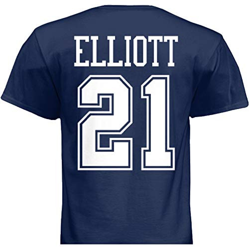 Hall of Fame Sports Memorabilia NWT New Elliott 21 Dallas Blue Custom Screen Printed Football T-Shirt Jersey No Brands Logos Men s  2XL