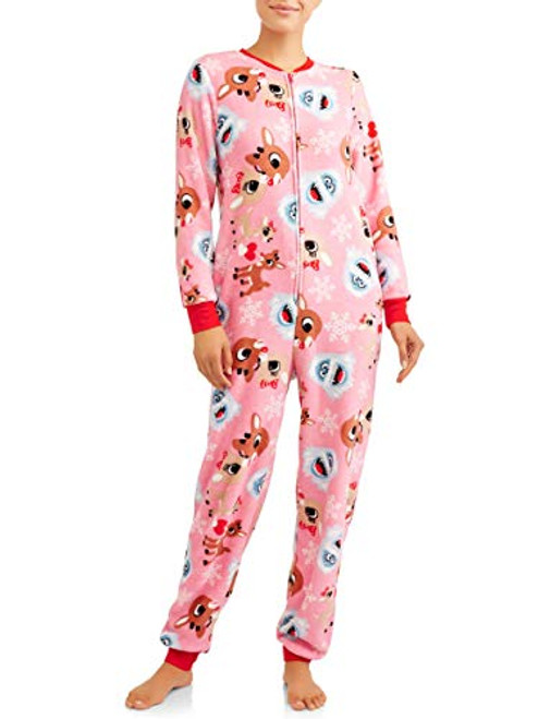 Rudolph Clarice Bumble Fawn Over Me Womens One Piece Dropseat Pajama Set Union Suit Sleeper  3X 22W 24W