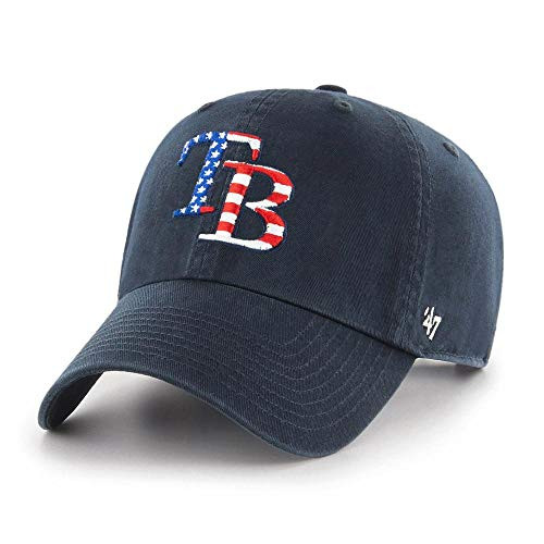 47 MLB Spangled Banner Clean Up Adjustable Hat One Size Fits All - Tampa Bay Rays 47 MLB Spangled Banner Clean Up Adjustable Hat One Size Fits All - Tampa Bay Rays