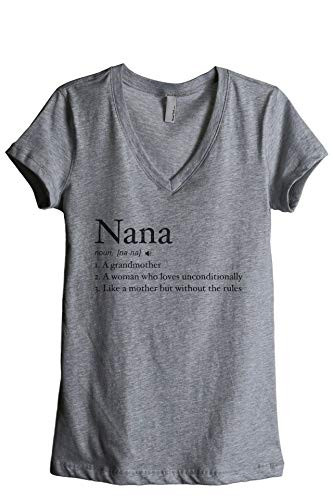 Nana Definition Women s Fashion Relaxed V-Neck T-Shirt Tee Heather Grey Medium