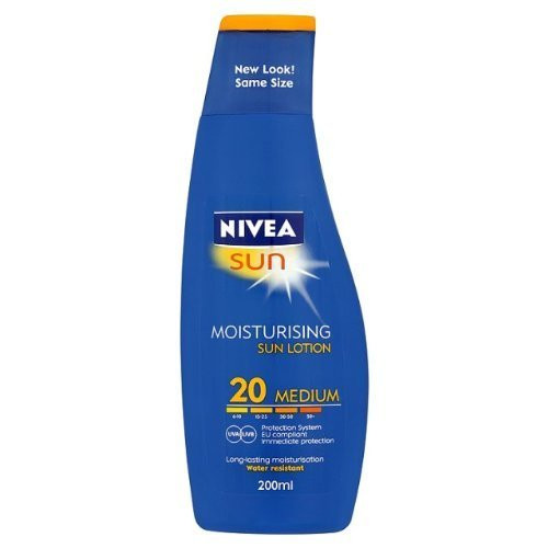 German NIVEA Sun SPF 20 Sunscreen Water resistant Lotion 200 ml-from GERMANY- SHIPPING FROM USA