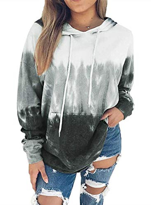 Nekosi Womens Color Block Tie Dye Printed Hoodies Drawstring Long Sleeve Casual Pullover Sweatshirts Tops with Kangaroo Pocket Gray Medium Nekosi Womens Color Block Tie Dye Printed Hoodies Drawstring Long Sleeve Casual Pullover Sweatshirts Tops with Kangaroo Pocket Gray Medium