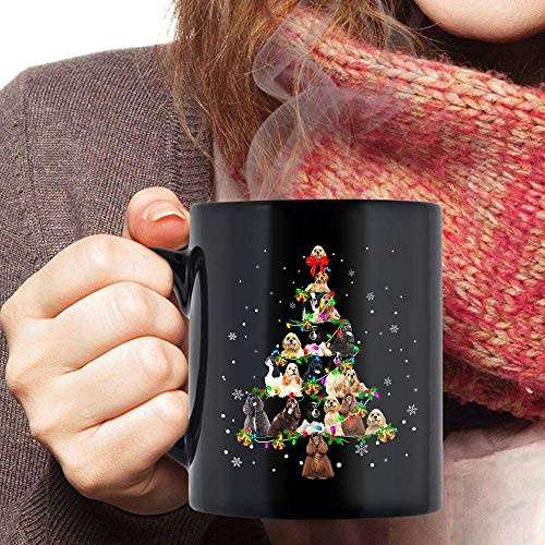 Lplpol American Cocker Spaniel Christmas Tree Mug  Dog Lover Mug  Dog Christmas Mug  Pet Coffee Mug  Coffee Lover Gift  Dog Mom Dad  Gift Her  Him 15 Oz Ceramic Coffee Mug Tea Cup  CM2830