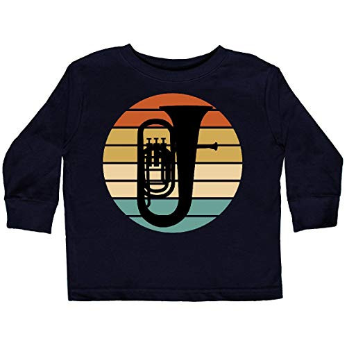 inktastic Tuba Music Retro Sunset Toddler Long Sleeve T-Shirt 5-6 Black 37975