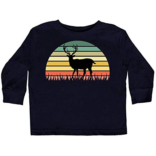 inktastic Deer Hunting Retro Sunset Toddler Long Sleeve T-Shirt 5-6 Black 37d2e
