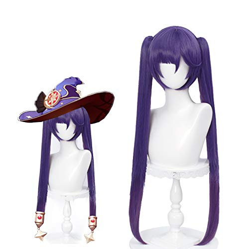 Cosplay Wig for Game Genshin Impact Purple Clip on Mona Costume Wigs Lolita Gradient Party Harajuku Hair  Mona-Purple Ponytail Cosplay Wig for Game Genshin Impact Purple Clip on Mona Costume Wigs Lolita Gradient Party Harajuku Hair  Mona-Purple Ponytail