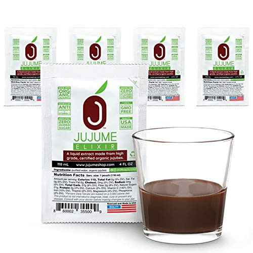 California Grown Superfood   Jujume Elixir   Organic Jujube Extract Concentrate   Zero Added Sugar   Healthy All Natural Nutraceutical   Add Water for Jujube Tea   4-pack 4 ounce pouches