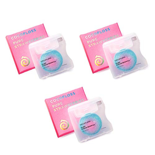 COCOFLOSS Coconut-Oil Infused Woven Dental Floss   Strawberry   Dentist-Designed   Vegan and Cruelty-Free   6 month Supply  32 Yds x 3 Units COCOFLOSS Coconut-Oil Infused Woven Dental Floss   Strawberry   Dentist-Designed   Vegan and Cruelty-Free   6 month Supply  32 Yds x 3 Units