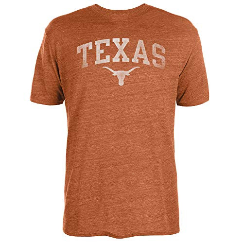 University of Texas Authentic Apparel NCAA Texas Longhorns Mens Worn Arch Tri-Blend Short Sleeve Tee  Texas Orange  Large