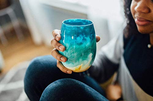 Beach Themed Wine Glass Gift For Mom  Destination Wedding Stemless Wine Glass Gift For Her