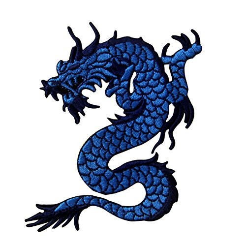 Blue Dragon Embroidered Applique Iron On Sew On Patch Blue Dragon Embroidered Applique Iron On Sew On Patch