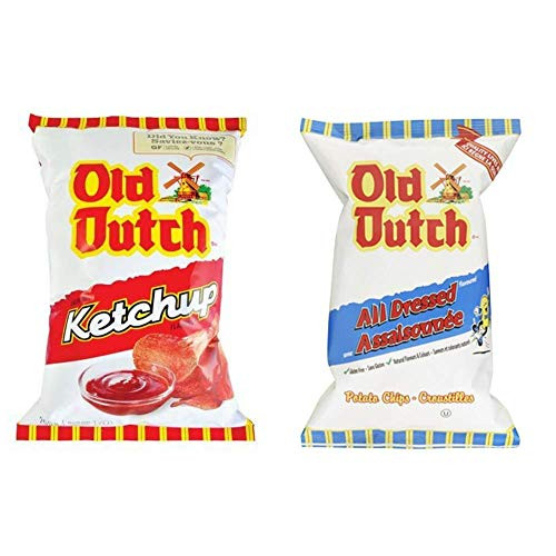 1 Bag of Old Dutch Ketchup Chips and 1 Bag of Old Dutch All Dressed Chips  2 x  Bundle  Imported from Canada