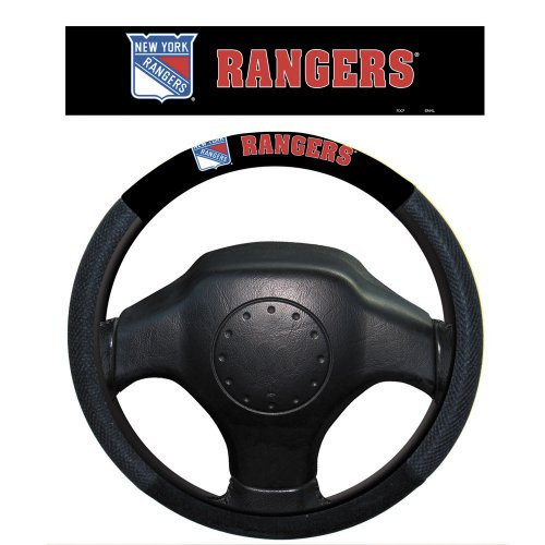Fremont Die NHL New York Rangers Poly-Suede Steering Wheel Cover  Fits Most Standard Size Steering Wheels  Black Team Colors Fremont Die NHL New York Rangers Poly-Suede Steering Wheel Cover  Fits Most Standard Size Steering Wheels  Black Team Colors