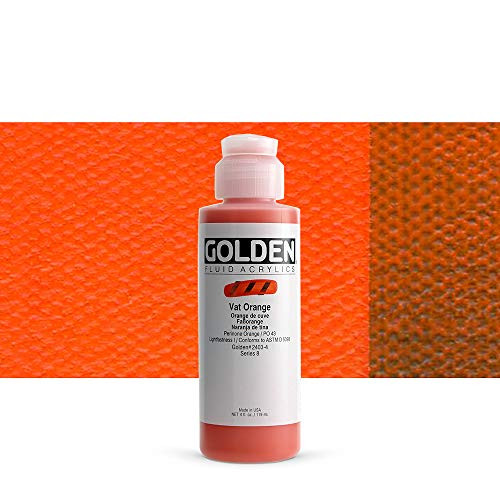 4 Oz Fluid Acrylic Color Paint Color  Vat Orange
