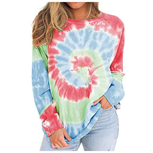 F_topbu Women s Casual Color Block Tie Dye Crewneck Long Sleeve Loose Pullover Sweatshirt Tops Blouse Shirts F_topbu Women s Casual Color Block Tie Dye Crewneck Long Sleeve Loose Pullover Sweatshirt Tops Blouse Shirts
