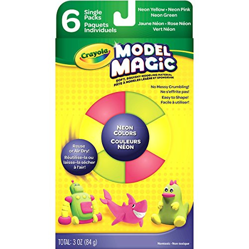 Crayola Model Magic Neon Clay, Assorted, 6-Pack