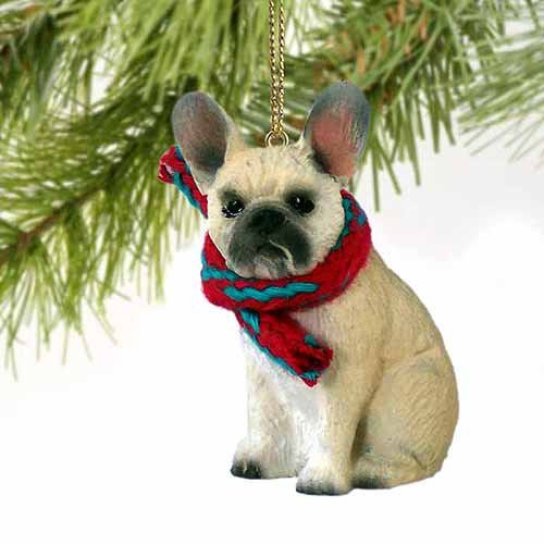 French Bulldog Tiny Miniature One Christmas Ornament Fawn - DELIGHTFUL! by Conversation Concepts
