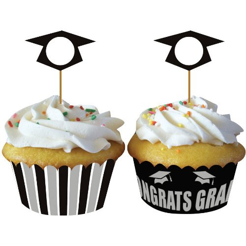 Creative Converting 12 Count Personalization Grad Cupcake Wrappers with Picks