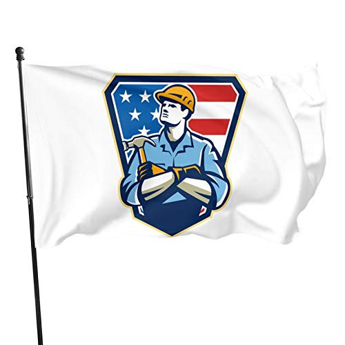 Polok Strong Worker Logo Decorative Garden Flag Yard Banner Garden Flag One Size