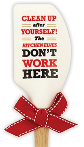 Brownlow Gifts Silicone Spatula with Wooden Handle, Gifts Elves