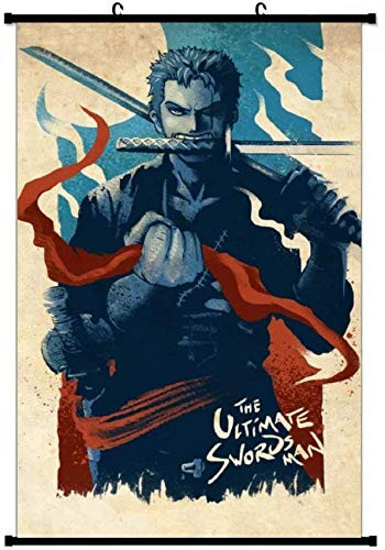 NHH A Wide Variety of Anime One Piece - Roronoa Zoro The Ultimate Swordsman Wall Scroll Hanging Decor  16x24 in  24x36in