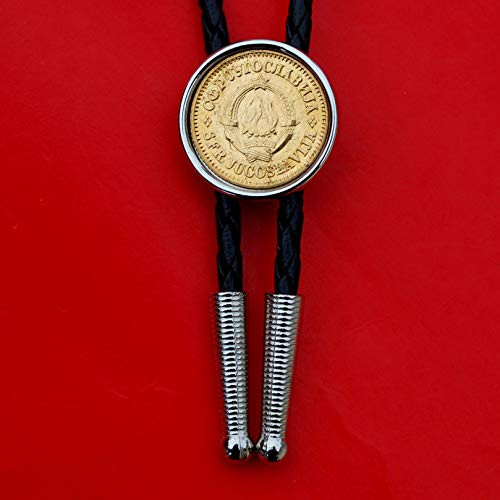 1980 Yugoslavia 10 Para BU Uncirculated Coin 36 inch Cord Silver Bolo Tie NEW - State emblem of Yugoslavia