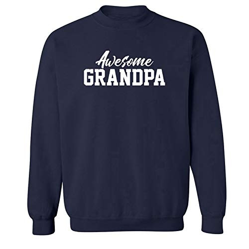 Awesome Grandpa Crewneck Sweatshirt in Navy - Medium