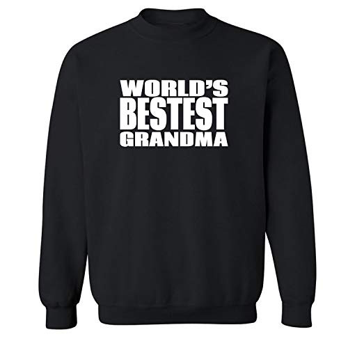 World s Bestest Grandma Crewneck Sweatshirt in Black - Medium