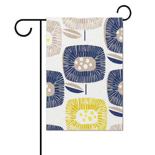 Zacathan432 Seasonal Garden Flag  28 x 40 Inch Outdoor Flag  Block Blooms Navy Garden Banner  Yard Flag Zacathan432 Seasonal Garden Flag  28 x 40 Inch Outdoor Flag  Block Blooms Navy Garden Banner  Yard Flag