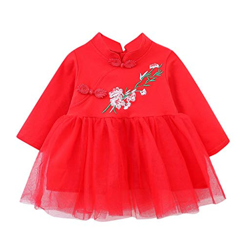 Traditional Chinese Clothing Toddler Baby Kid Girls Cheongsam Floral Chinese Style Tulle Princess Dresses Red Traditional Chinese Clothing Toddler Baby Kid Girls Cheongsam Floral Chinese Style Tulle Princess Dresses Red