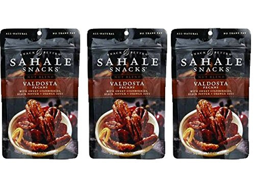 Sahale Snacks All Natural Glazed Nut Blend  4oz x 3 Packs   Valdosta Pecans with Sweet Cranberries Black Pepper and Orange Zest