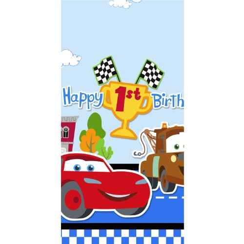 Disney 1st Birthday Cars Plastic Tablecover Party Accessory