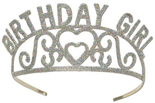 Beistle 60632 Glittered Metal Birthday Girl Tiara