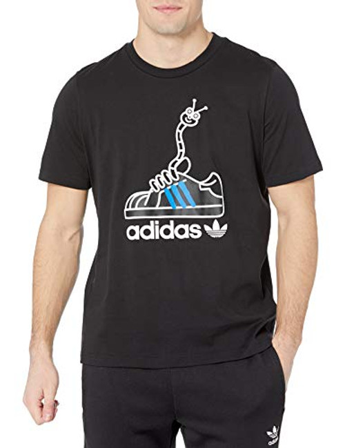 adidas Originals mens Worm Tee Black Medium adidas Originals mens Worm Tee Black Medium