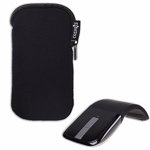 COSMOS Black Neoprene Zipper Carrying Protection Sleeve Case Pouch Cover for Microsoft Arc Touch Mouse (Black)