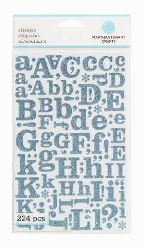 Martha Stewart Crafts Large Glitter Alphabet, Blue