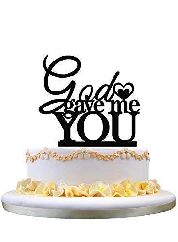 zhongfei Wedding Cake Topper Monogram god gave me You  Wedding Gift for New Couple