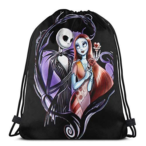 The Nightmare Before Christmas Drawstring Bags Anime Gym Sack Sport Sack Backpack Hiking Travel Bag