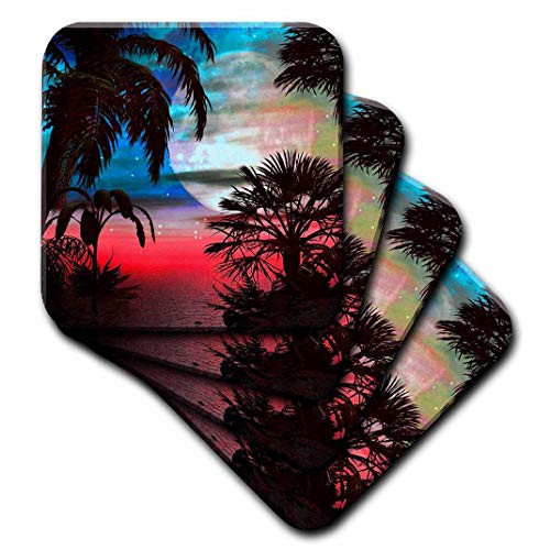 3dRose Hawaiian Sunset-Soft Coasters  Set of 8  CST_108150_2