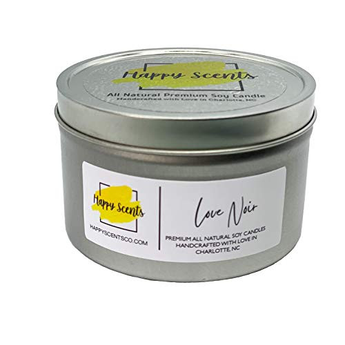 Love Noir Soy Candle   Sultry Earthy Scented Candle   Highly Scented Soy Wax Candle for Home   6.5 oz Travel Tin   Made in the USA   Happy Scents
