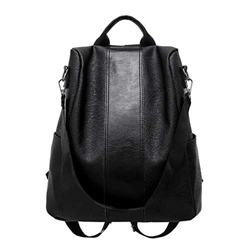 BITOPYTOPSIY Women Casual Backpack Purse Waterproof Leather Anti-theft Rucksack Lightweight Soft Shoulder School Bag