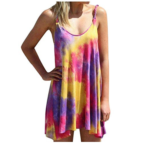 VIVIYY Casual Swing Mini Dress Tank Tops for Women Plus Size Summer Tie-Dye Irregular Hem Tee Purple VIVIYY Casual Swing Mini Dress Tank Tops for Women Plus Size Summer Tie-Dye Irregular Hem Tee Purple