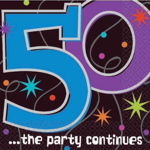 Amscan The Birthday Party Supplies Continues 50th Birthday Beverage Napkins