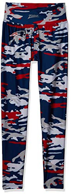 Zubaz Officially Licensed NFL Women s Camo Leggings  Navy Red  New England Patriots
