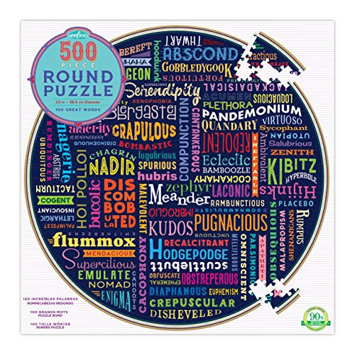 Eeboo  Puzzle Round 100 Great Words 500 Piece