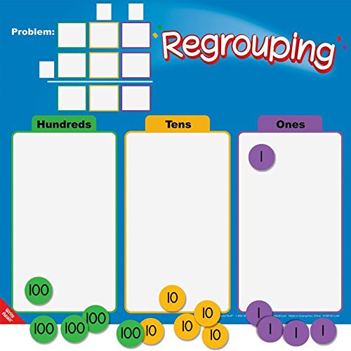 Really Good Stuff Regrouping Mats and Manipulatives Kit  Set of 4   Interactive Mats and Manipulatives Help Students Solve Problems at School or Home  Write On Wipe Off Mat for Repeated Use